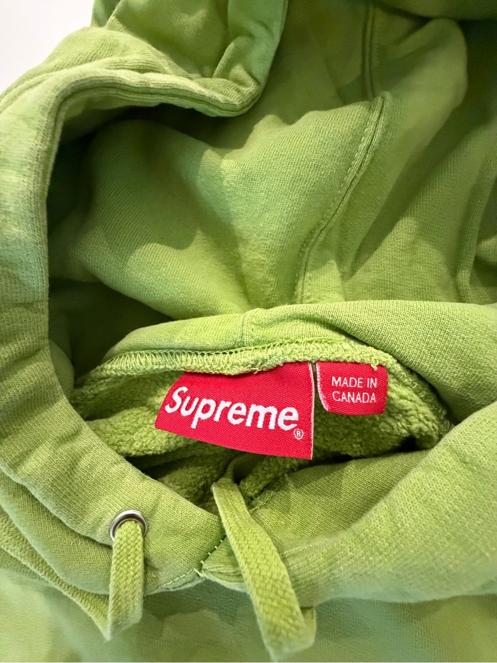 Supreme Lime Green Hoodie with Red Tag - Picture 3 of 4
